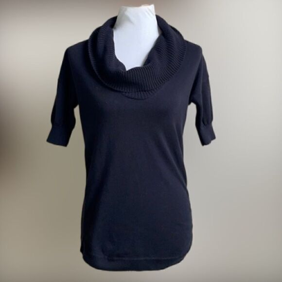 Express Black Short Sleeve Cowl Neck Knit Pullover Sweater (Size:XS) - Picture 13 of 13